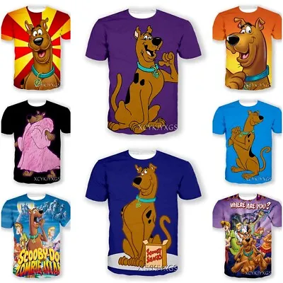 Buy Cartoon Scooby Doo Kids Adults Casual T-Shirt 3D Print Short Sleeve Tee Tops UK • 6.98£