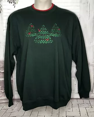 Buy M&C Sportswear Womens Green Christmas Trees Sweatshirt Sweater Sz. X Large NEW • 34.58£