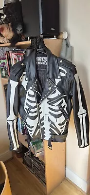 Buy Skeleton Leather Biker Jacket Poizen Industries • 120£