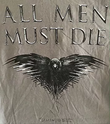 Buy New Official Game Of Thrones All Men Must Die Mens T Shirt Tee Top Grey Small • 7.99£