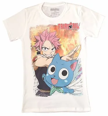 Buy **Legit** Fairy Tail Natsu & Happy Authentic Anime Juniors T-Shirt #89948 • 23.63£