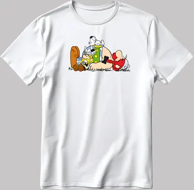 Buy Asterix And Obelix, Characters  Short Sleeve White-Black Men's / Women N569 • 9£