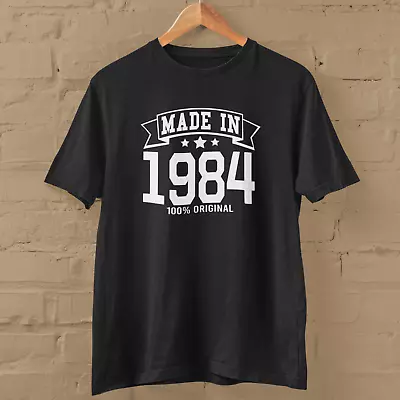 Buy MADE IN 1984 T-SHIRT (80s Birthday Gift Dad Mom Present Celebration Party Retro) • 14.29£