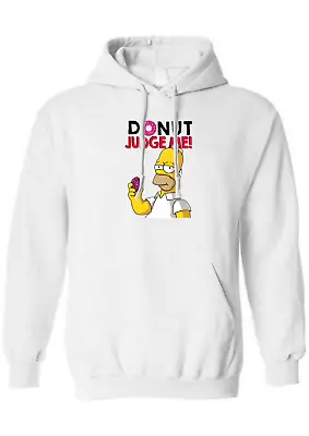 Buy Funny Homer Simpson Donut Judge Me Hoodie Mens Unisex Birthday Gift Present • 19.99£