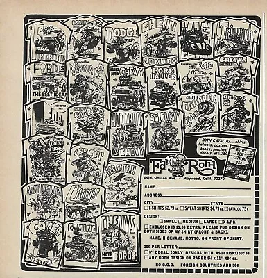 Buy 1968 Big Daddy Ed Roth Magazine Ad T-Shirt Dodge Boys Charlie Chopper River Rats • 2.81£