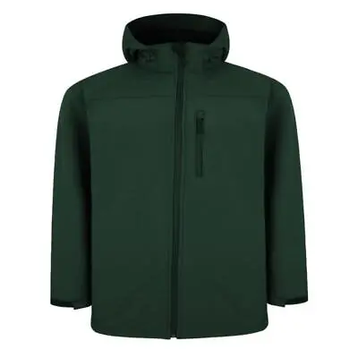 Buy Espionage Men's Big Size Soft Shell Hodded Jacket In Black 2XL To 8XL • 79.49£