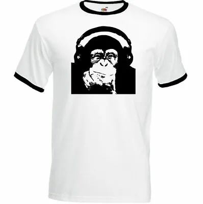 Buy DJ Chimp Mens Funny DJing T-Shirt Technics Decks Turntable Headphones Music • 11.95£