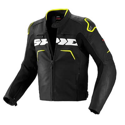 Buy Spidi Evo Rider Leather Sports Jacket - Yellow / Black • 149.99£