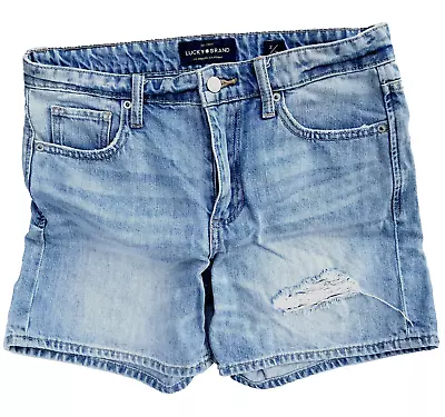 Buy Lucky Brand Denim Shorts 2 26 Blue Jean Ripped Distressed 15 Inch Juniors Womens • 20.40£