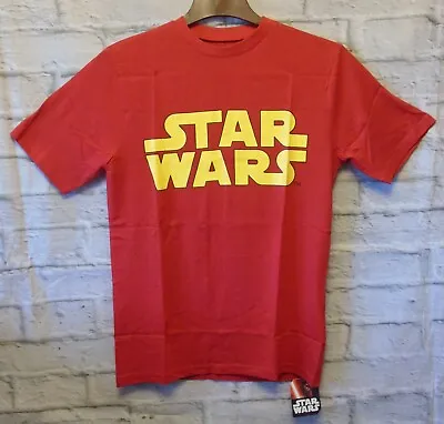 Buy Mens Star Wars Red Official Classic Retro Logo Front  T-Shirt Size S M L XL XXL • 12.50£