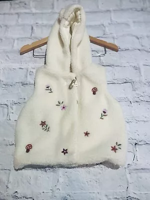 Buy Baby Girls 3-6 Months Clothes Fluffy Hooded Bodywarmer Gilet Jacket • 4.50£
