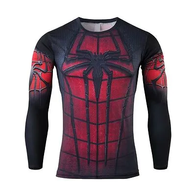 Buy Mens Spiderman Compression Top Gym Superhero Avengers Marvel Muscle Gift Present • 14.99£