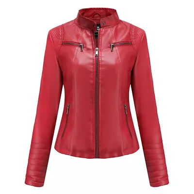 Buy Womens Leather JacketGenuine Leather Coat Top Motorcycle Slim Fit Designer • 29.99£