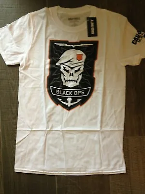 Buy Official Unisex White T Shirt Call Of Duty BLACK OPS  Black Logo  All Sizes • 3.99£