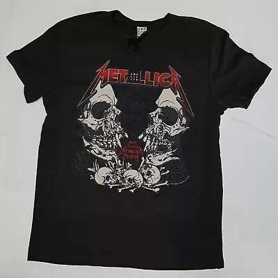 Buy Metallica T-shirt Grey Birth, School, Metallica, Death 2 Skulls • 16.99£