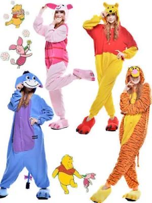 Buy Winnie The Pooh Characters Unisex Onesiee Fancy Dress Costume Hoodies Pyjamas • 12.69£