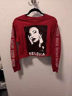Buy Selena Red Crop Top Long Sleeve Official Selena Merch Bidi Bidi Bom Bom - Size M • 11.58£