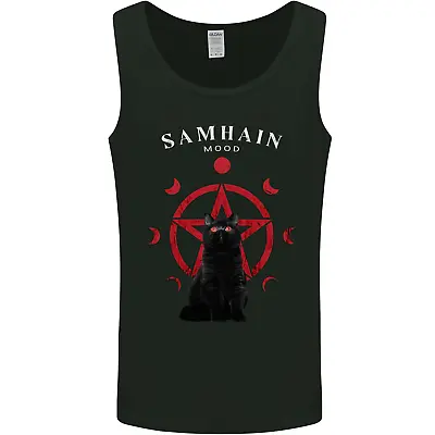 Buy Samhain Moon Satanic Cat Halloween Mens Vest Tank Top • 10.99£