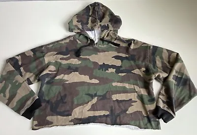 Buy Forever 21 Camo Raw Hem Cropped Hoodie Pullover Size Medium Women 100% Cotton • 10.21£