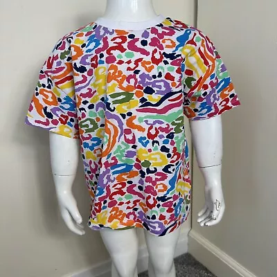 Buy Next Girls Multi Colour Short Sleeve Patterned  Top T-Shirt UK Age 6 Years • 3.99£