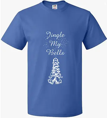 Buy Jingle My Bells Christmas T-Shirt - XLarge Blue Crew Neck TShirt • 14.99£