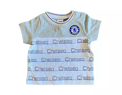 Buy Chelsea Baby Football T-Shirt (Size 3-6M) Fanatics Repeat Slogan Logo Top - New • 7.99£