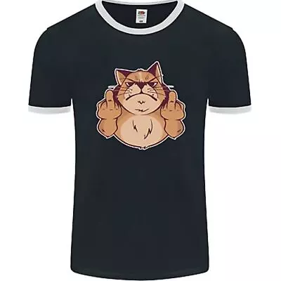 Buy Grumpy Cat Finger Flip Offensive Funny Mens Ringer T-Shirt FotL • 12.49£