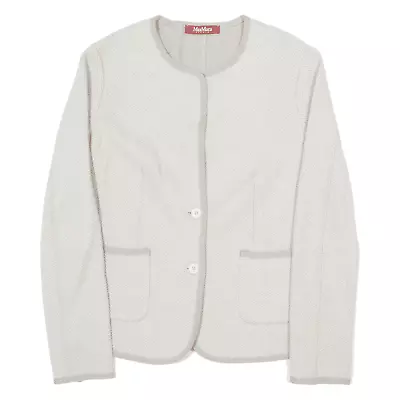 Buy MAX MARA STUDIO Womens Blazer Jacket Cream Wool Chevron M • 64.99£