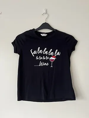 Buy TU PETITE Black Christmas Themed Tee Shirt Top, SIZE 6, Short Sleeved, T Shirt • 0.99£