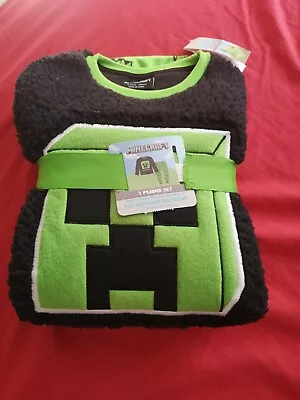 Buy Minecraft Boys Warm Fleece Pyjamas Set 8-9 Years New • 15.88£