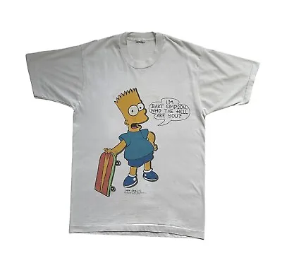 Buy Bart Simpson T-Shirt B, Vintage - Authentic 1990 - Single Stitch - Size L • 40£