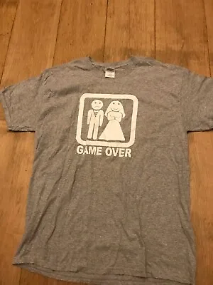 Buy Game Over Mens Wedding Grey Tshirt Size Large Vgc. Size Large 🖤🖤🖤 • 6£