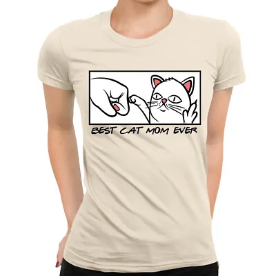 Buy Best Cat Mom Ever Womens T-Shirt | Kitty Lover Gift Mum Pet Owner Cute • 11.95£