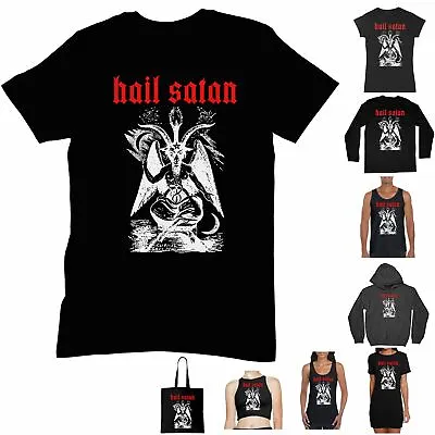 Buy Hail Satan T Shirt - Satanic Metal Baphomet Occult Goth Devil Pentagram Goat • 9.95£