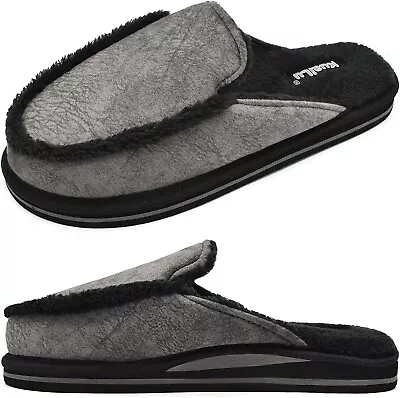 Buy Womens Mens Slippers Memory Foam Soles Arch Support Sz 7 UK Gray New RRP £25.99 • 12.95£
