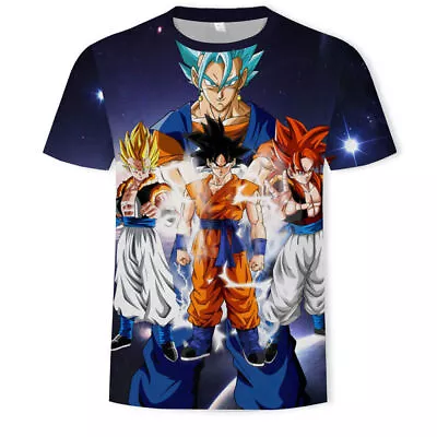 Buy Unisex Child Anime DBS Family All Goku Printing Tops T-Shirt Children Clothes • 17.99£