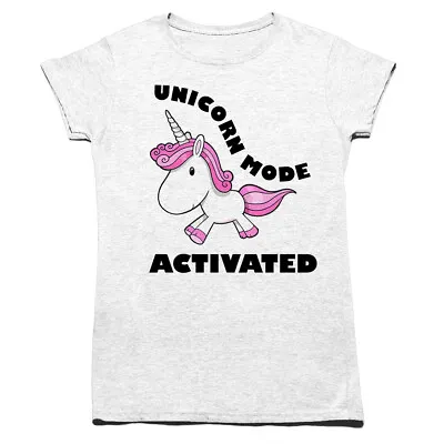 Buy Ladies Unicorn Mode Activated Funny T Shirt Womens Retro Cute Pony Horse Girls • 18.99£