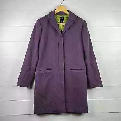 Buy GAP Purple Lime Green Wool Single Breast Button Up Pea Coat Jacket Size Small • 23.68£