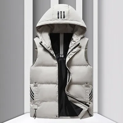 Buy Men Body Warmer Gilet Hoodie Hooded Contrast Hood Sleeveless Jacket Waistcoat • 28.11£