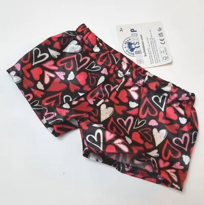 Buy BUILD A BEAR Boxer Shorts Harts Black & Red Silk BNWT Valentines 2024 Edition • 9.49£