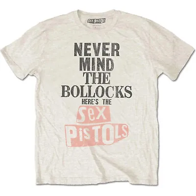 Buy Official Sex Pistols T Shirt Never Mind. Distressed Beige Classic Punk Rock Band • 14.84£