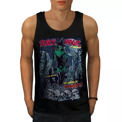 Buy Wellcoda Magic Girl Witch Mens Tank Top, Witchery Active Sports Shirt • 15.99£