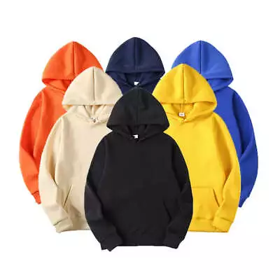 Buy Men's Fashion Hoodie: Casual Solid Color Pullover Sweatshirt • 12.99£