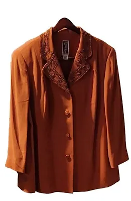 Buy Zelda Beaded Blazer Jacket Copper  Size 20 • 38.57£