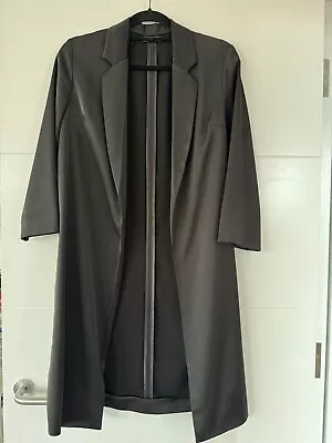 Buy Topshop Uk 6 Lightweight Black Duster Coat Long Jacket • 2£