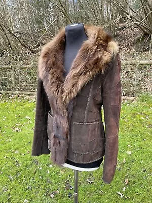 Buy Vintage 90s KRYOS Paris Patchwork Sheepskin And Fur Women’s Jacket EU36 UK8-10 • 85£