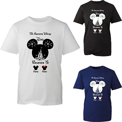 Buy Personalised Disney Dad Mickey/Minnie Mouse T-Shirt Father's Day Pops Gift Top • 12.99£