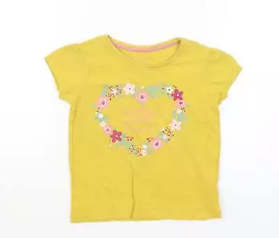 Buy Primark Girls Yellow Cotton Basic T-Shirt Size 2-3 Years Round Neck - Daddy's Li • 5.50£