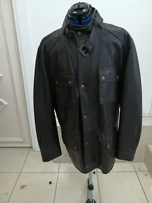 Buy Men 3/4 Real Leather Jacket Gents Dark Brown/Black Casual Outfit Size Large UK  • 49.99£