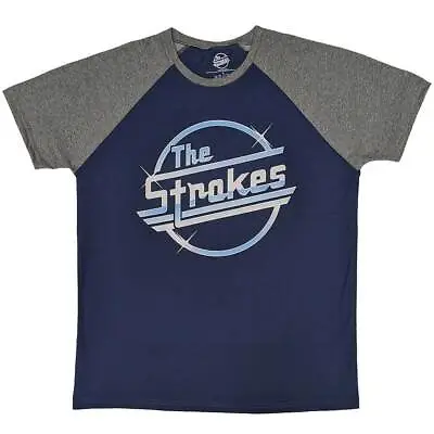Buy The Strokes Unisex Raglan T-Shirt: OG Magna  - Blue /Grey Cotton • 17.99£